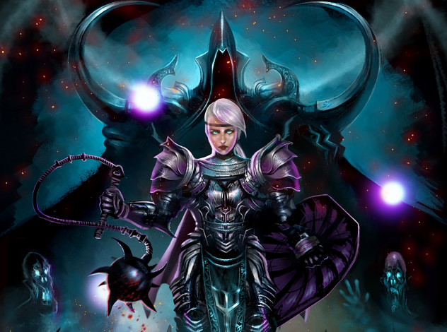 Обои картинки фото видео игры, diablo iii,  reaper of souls, девушка, оружие, malthael, reaper, of, souls, diablo, 3, crusader
