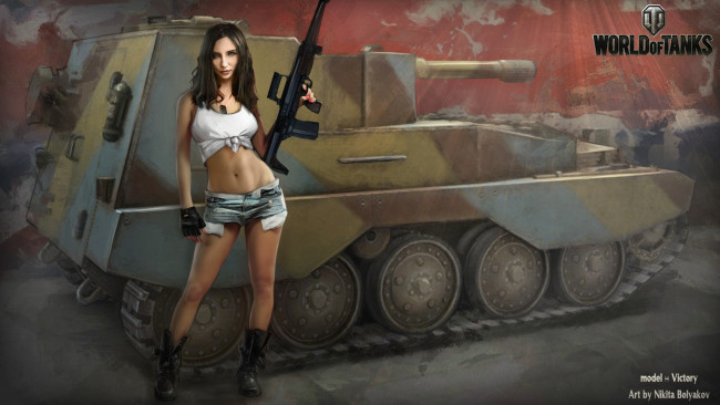 Обои картинки фото видео игры, мир танков , world of tanks, арт, девушка, танков, мир, tanks, world, action, игра, онлайн, of