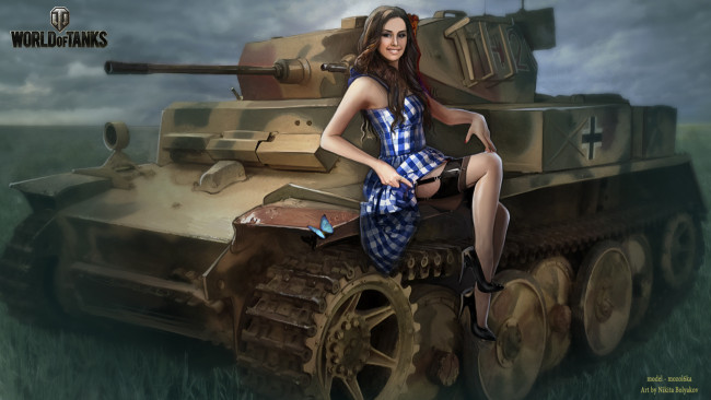 Обои картинки фото видео игры, мир танков , world of tanks, арт, игра, action, девушка, онлайн, танков, мир, tanks, of, world