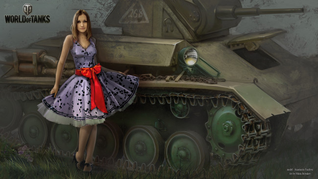 Обои картинки фото видео игры, мир танков , world of tanks, девушка, action, игра, онлайн, арт, world, танков, мир, tanks, of