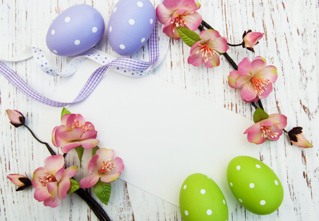 Обои картинки фото праздничные, пасха, яйца, spring, flowers, card, ветки, eggs, easter, цветы