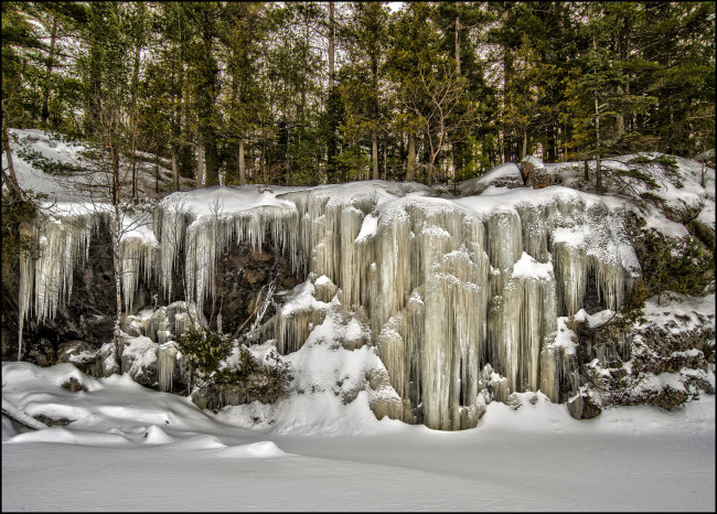 Обои картинки фото природа, зима, лес, ледопад