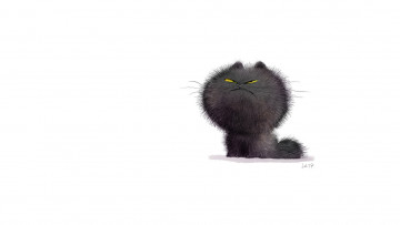 Картинка рисованное минимализм детская wiebke rauers кот пушистик арт настроение иллюстрация