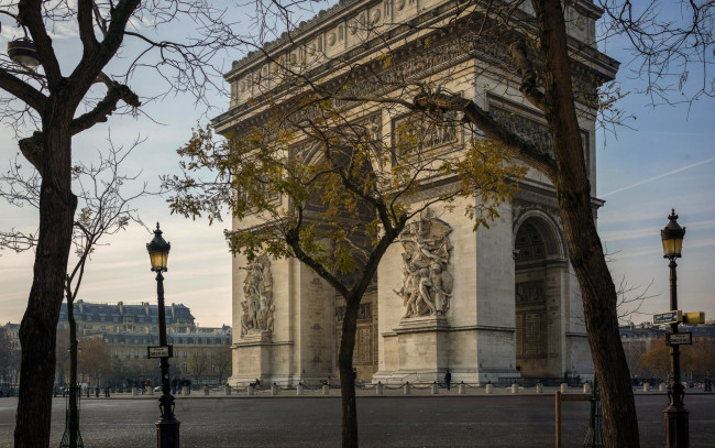 Обои картинки фото arc de triomphe, города, париж , франция, arc, de, triomphe