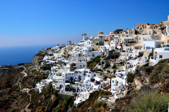 Картинка санторини греция города дома море