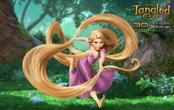 Картинка мультфильмы tangled девочка волосы
