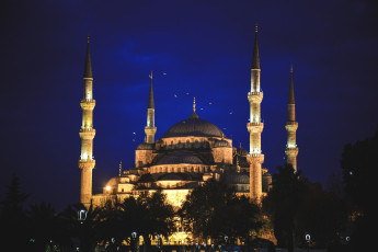 обоя города, стамбул, турция, минареты, мечеть