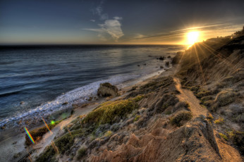 Картинка california malibu природа восходы закаты море побережье
