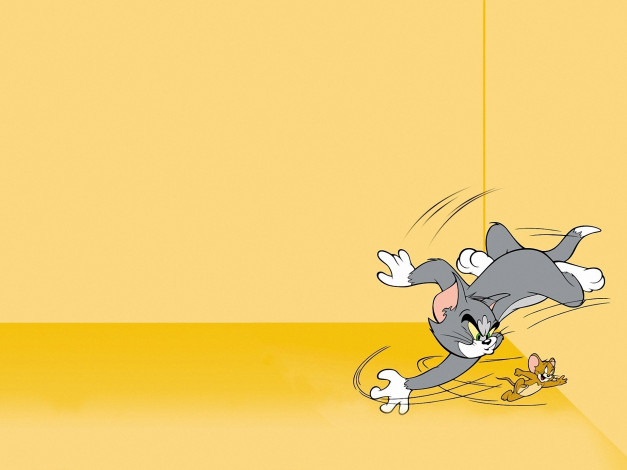 Обои картинки фото мультфильмы, tom, and, jerry, том, джерри, угол, кот, мышь