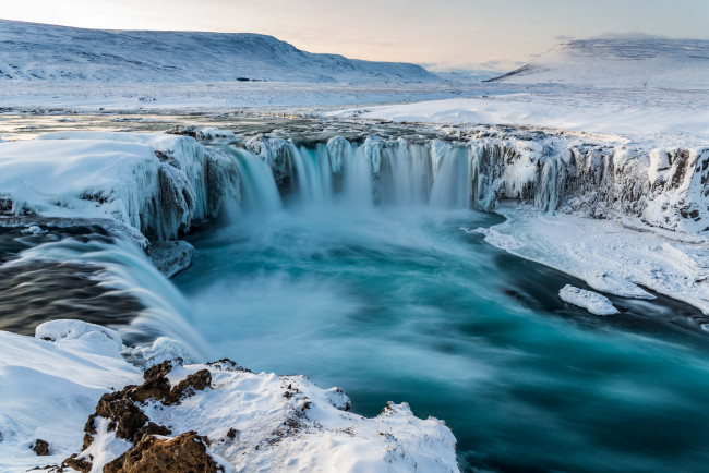 Обои картинки фото природа, водопады, исландия, godafoss, iceland, водопад