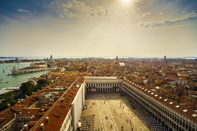 Обои картинки фото venice panorama, города, венеция , италия, простор