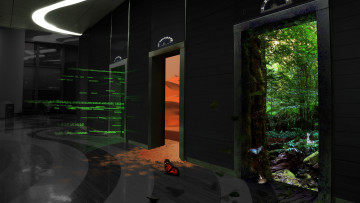 Картинка 3д+графика фантазия+ fantasy двери миры коридор бабочка