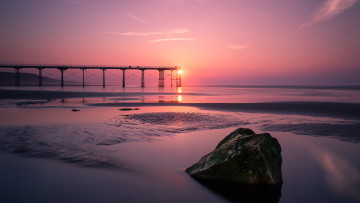 Картинка природа моря океаны море закат мост камень англия england северное north sea северный йоркшир yorkshire saltburn-by-the-sea saltburn солтберн-бай-те-си пирс солтберн pier
