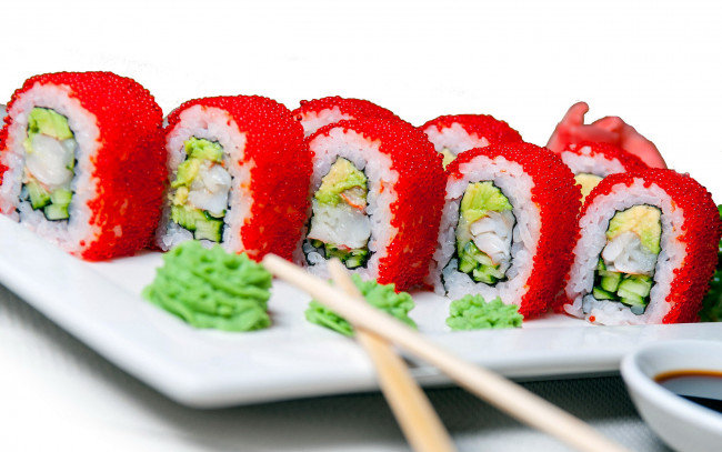 Обои картинки фото еда, рыба,  морепродукты,  суши,  роллы, суши, японская, кухня