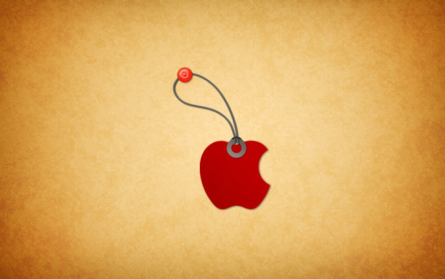 Обои картинки фото компьютеры, apple, яблоко, подвеска