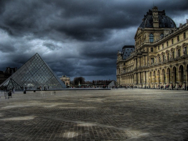 Обои картинки фото le, palais, du, louvre, города, париж, франция