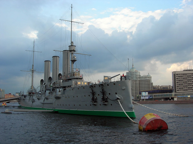 Обои картинки фото крейсер, «аврора», корабли, крейсеры, линкоры, эсминцы