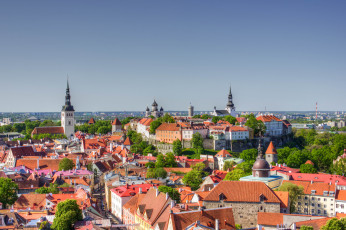 обоя tallinn, estonia, города, таллин, эстония, панорама, старый, город