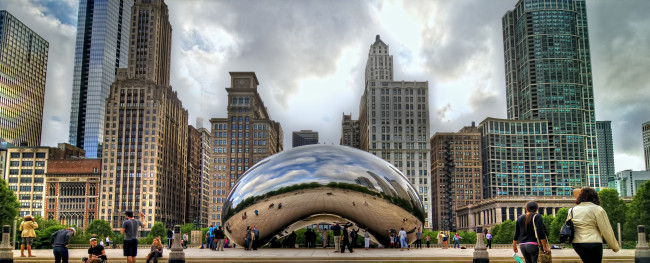 Обои картинки фото города, Чикаго, сша, hdr, панорама