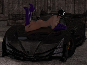 Картинка 3д+графика fantasy+ фантазия автомобиль супермен