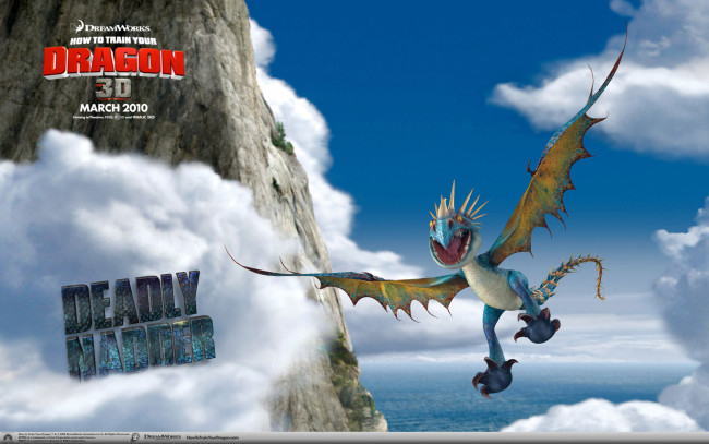 Обои картинки фото how to train your dragon, мультфильмы, облака