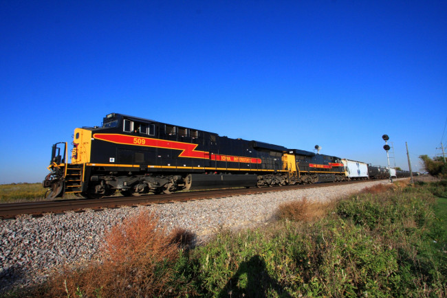 Обои картинки фото техника, поезда, дорога, железная, состав, рельсы, локомотив