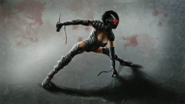 Картинка фэнтези девушки девушка ниндзя нож воин