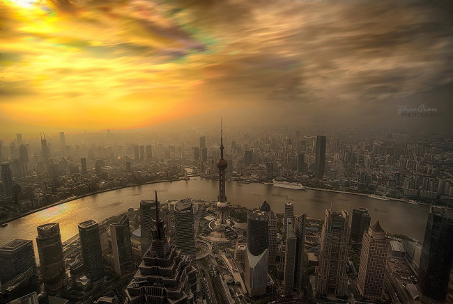 Обои картинки фото shanghai,  china, города, шанхай , китай, рассвет