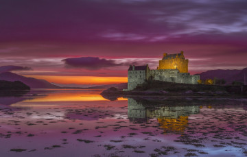 Картинка города -+дворцы +замки +крепости закат мост ирландия замок