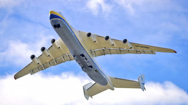Обои картинки фото ан-225 мрия, авиация, грузовые самолёты, грузовой, антонов, самолет, вид, снизу