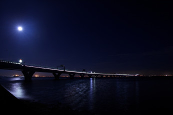 Картинка города мосты мост река ночь