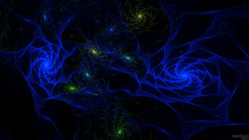 Картинка 3д графика fractal фракталы темный синий
