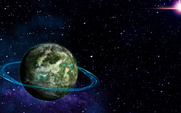 Картинка космос арт звезды планета кольцо