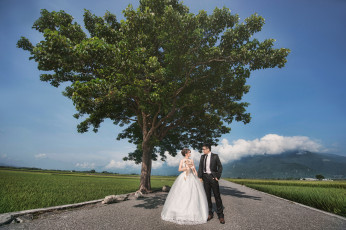 Картинка разное мужчина+женщина пара любовь парень девушка свадьба невеста жених небо дерево поле