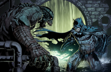 Картинка рисованное комиксы batman arkham dc comics killer croc bruce wayne