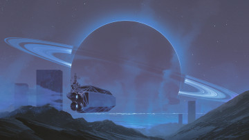 Картинка фэнтези космические+корабли +звездолеты +станции арт космический корабль пояс планета фантастика горы