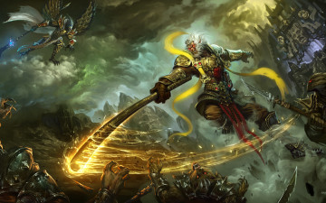 Картинка фэнтези существа тьма магия бой фантастика воин wu kong