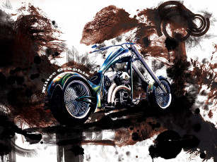 обоя мотоциклы, рисованные
