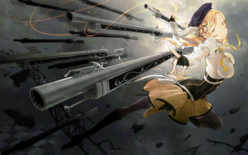 Картинка аниме mahou shoujo madoka magika оружейница мами
