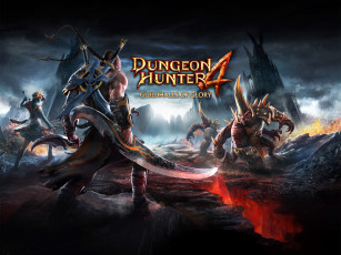 обоя видео игры, - payday 2, монстры, лучница, оружие, башни, воин, dungeon, hunter, 4, горы, скалы, трещина