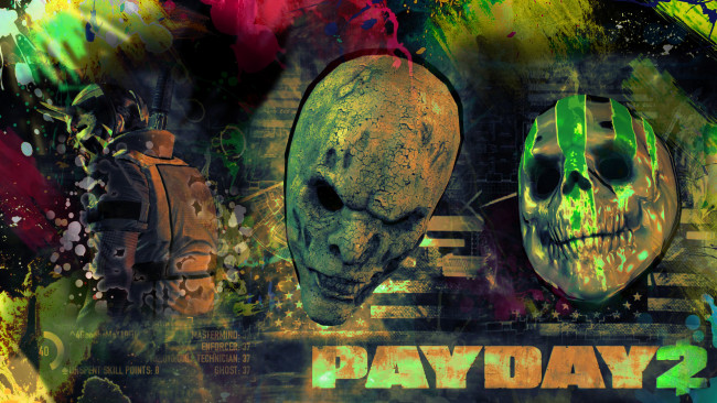 Обои картинки фото payday 2, видео игры, - payday 2, грабители, бандиты, симулятор, 2, ограбление, payday