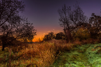 Картинка природа восходы закаты косогор заря