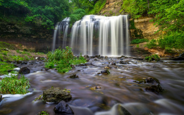 Картинка природа водопады оцеола osceola creek wisconsin cascade falls ручей каскад водопад висконсин