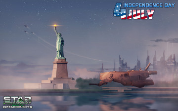 Картинка видео+игры -+star+conflict +dreadnoughts статуя нью йорк дома руины небо звезды