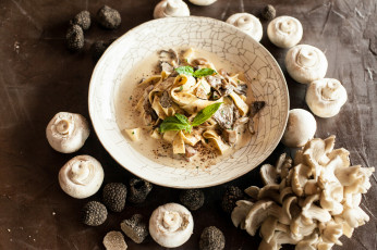 Картинка еда макаронные+блюда второе блюдо подлива грибы спагетти
