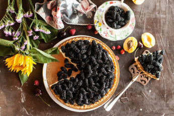 Картинка еда пироги десерт сладость ягоды вкусно цветы пирог