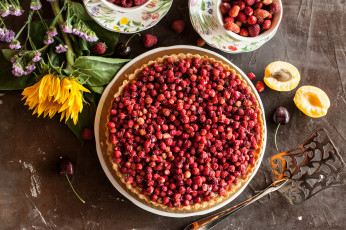 Картинка еда пироги пирог вкусно выпечка земляника ягоды десерт