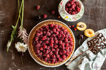 Картинка еда пироги ягоды фрукты выпечка начинка пирог