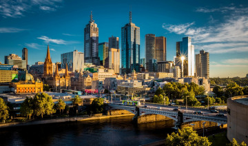 Картинка австралия города -+панорамы водоем мост небоскребы здания