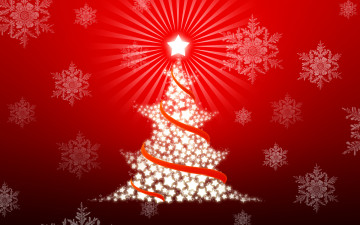 Картинка праздничные векторная+графика+ новый+год елка снежинки фон